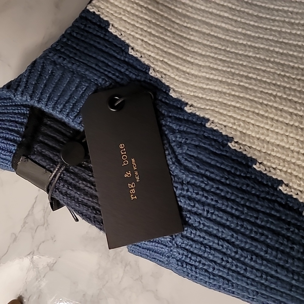 RAG & BONE EMORY INTARSIA SWEATER MEN'S SIZE XXL - NAVY - Picture 14 of 16